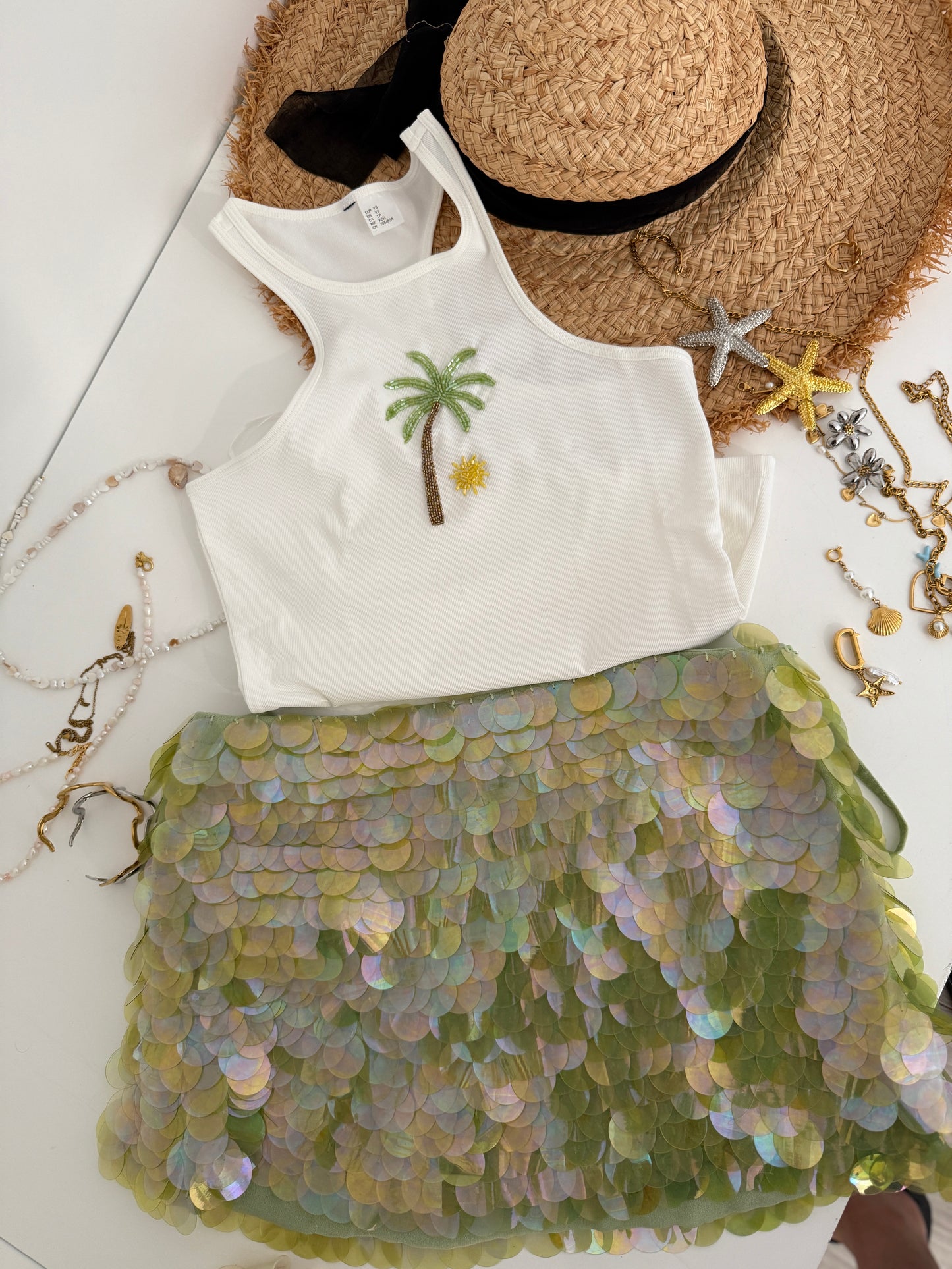 Verde Sequin Skirt