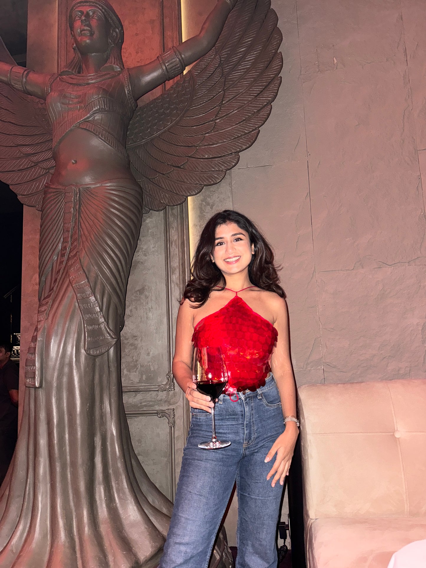 Fiery- Red Sequin Top