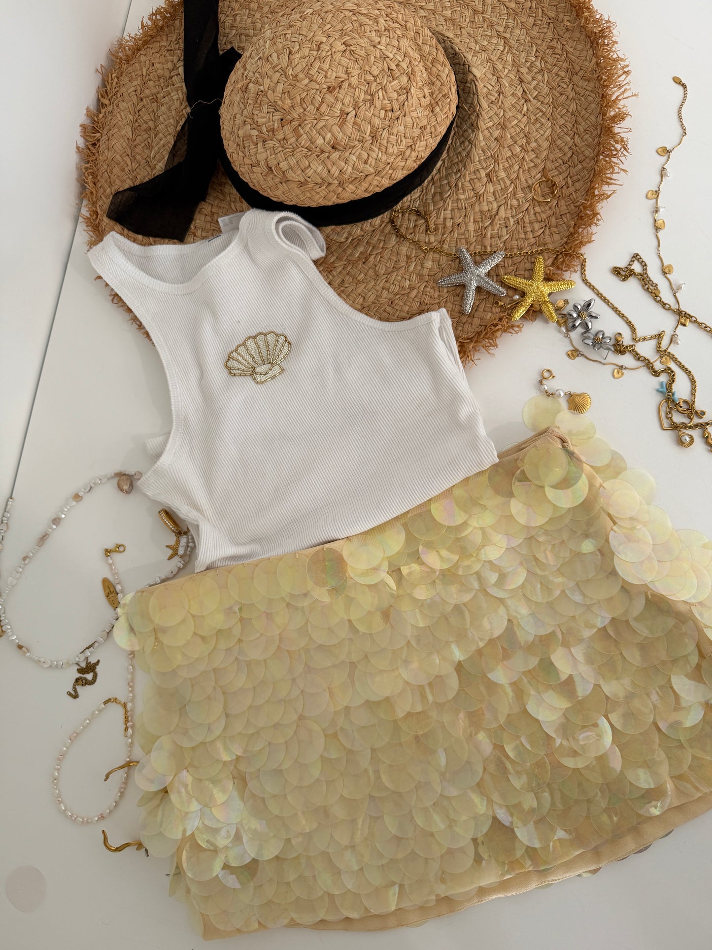 Amarilla butter yellow Sequin Skirt