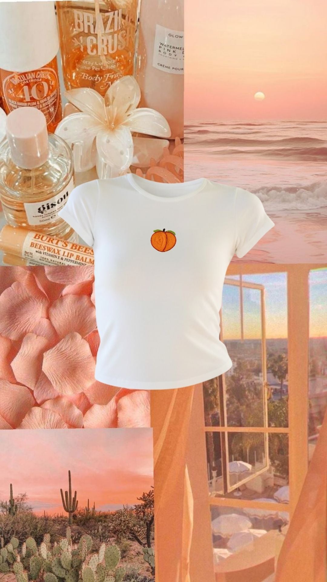 Peachy Beaded Top/Tee