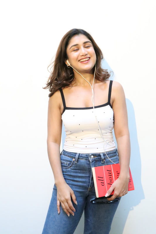 Vanilla Crème: Polka Dot Tank Top