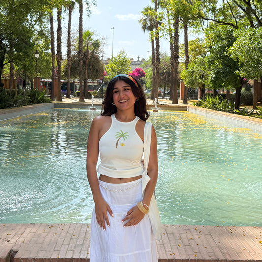 Sundazed Palm Tree Beaded Tank top