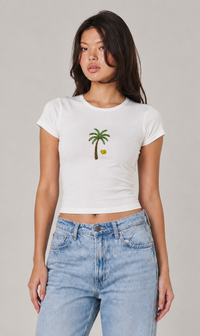 Sundazed Palm Tree Beaded Tee